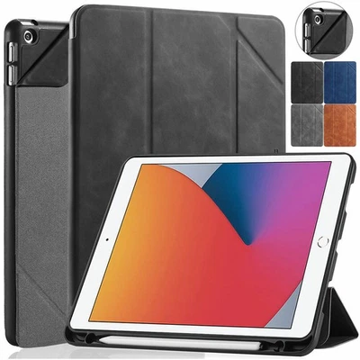 Folio Leather Tri-fold Stand Auto Smart Case Cover Pencil Holder For Apple iPad - Image 1 of 4