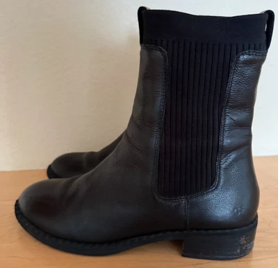 Kenneth Cole Gentle Souls Bernadette Pull on Botas de Cuero Negras Talla 10M Usadas en Excelente Condición Foto 1 de 4