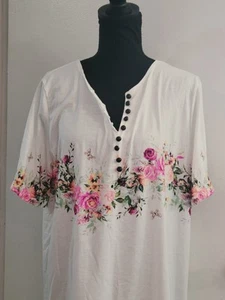 Women's Floral Size Small  White And Pink Top - Bild 1 von 5