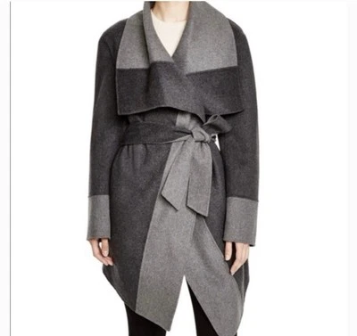 Jaqueta casaco xale de lã feminina Diane von Furstenberg preta - Imagem 1 de 4