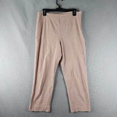 Pendleton Pants Womens 14 Orange White Check Stretch Cotton Pull On Casual - Image 1 of 4
