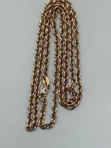14k Rose Gold Singapore Link Chain Necklace 20” Fine Estate Jewelry - Picture 1 of 8