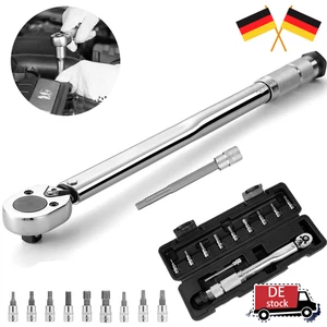 11tlg DREHMOMENTSCHLÜSSEL Set 1/4 ZOLL 5-25 Nm DREHMOMENT SCHLÜSSEL 1/4 WERKZEUG - Bild 1 von 12