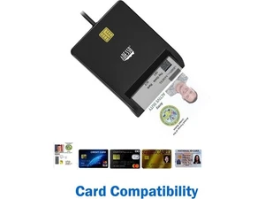 ADESSO SCR-100 ADESSO TAA CAC USB SMART CARD READER, WORKS FOR WINDOWS AND MAC - Picture 1 of 5