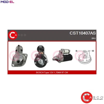 STARTER CST10407AS FOR BMW 3/E91/E90/Convertible/E92 N43B20A N46B20B 2.0L 4cyl - Image 1 of 4