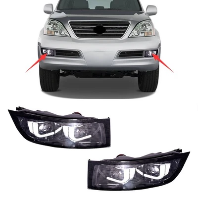 Pair Bumper LED DRL Fog Light Driving Lamps For Lexus GX470 2003-2009 Left+Right - Image 1 of 4