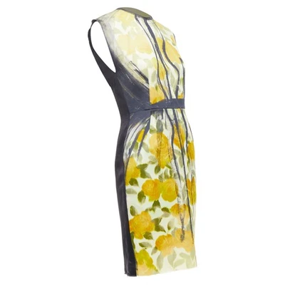 Vestido Lanvin Les 10 Ans Algodón Seda Estampado Floral Mujer Amarillo Talla 36 Foto 1 de 4