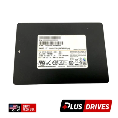 Твердотельный накопитель корпоративного сервера 480 ГБ SATA SSD Samsung 2,5 дюйма 6 Гбит/с 97K операции ввода-вывода в секунду - Изображение 1 из 4