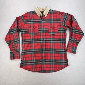 VTG Panhandle Slim Western Shirt Mens Large Plaid Red Green Button Up L/S Cowboy - Picture 1 of 12