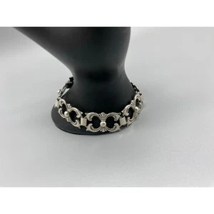 Vintage Danish 830 Silver pierced Link panel link open work 1950s Mid Century - Picture 1 of 10