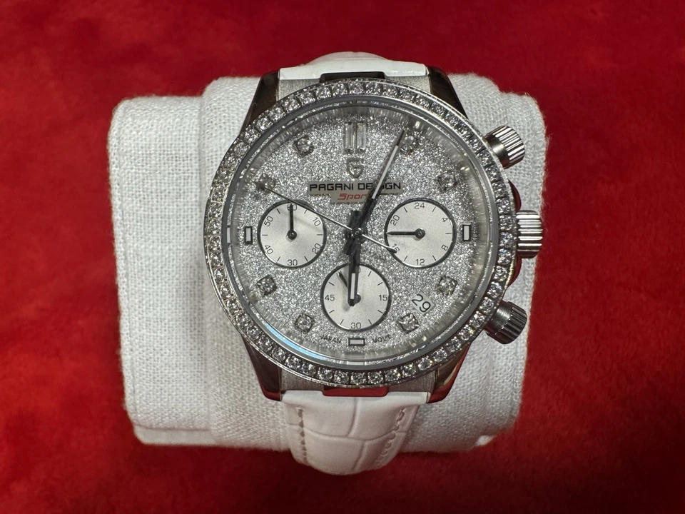 Pagani Design Women’s Luxury Watch – Automatic Quartz, Sapphire Glass, White - Image 1 of 4