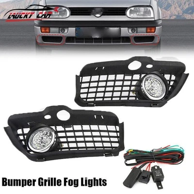 Faro antiniebla parachoques delantero negro para VW Golf Jetta 1993-1998 descapotable 1995-1998 Foto 1 de 4