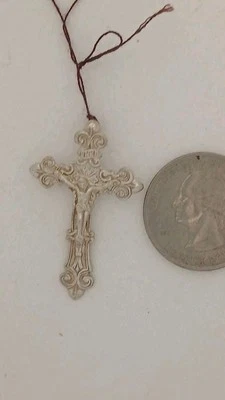 Crucifix Cross Pendant in SOLID 925 Sterling Silver - NEW! - Image 1 of 4