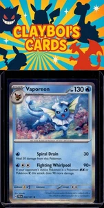 Vaporeon SV: Prismatic Evolutions Pokémon 022/131 Holo Rare NM+ - Picture 1 of 2