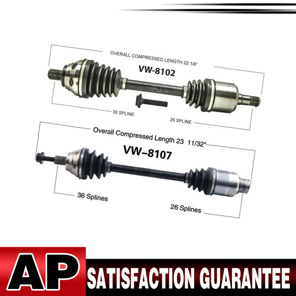 2 Surtrack Front CV Axle Shaft CV Joint Fits 2009-2014 Volkswagen CC - Image 1 of 4