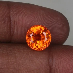 Natural Orange Sapphire Padparadscha 6.15 Ct Round Faceted Cut Loose Gemstone - Picture 1 of 4
