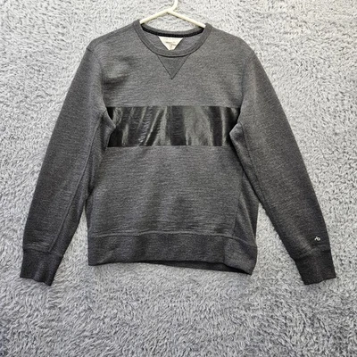 rag & bone New York Sweatshirt Men Medium Dark Gray Handmade In Peru Knit Fleece - Image 1 of 4
