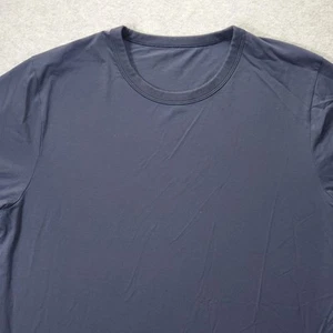 Lululemon Organic Cotton Classic Fit Navy Mens Short Sleeve T-Shirt - Picture 1 of 8