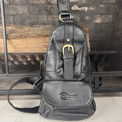 Amerileather Grylls Petite Swing Cartera Mochila de Cuero Negro Foto 1 de 4