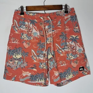 Quiksilver Recycled Board Shorts Mens Medium Beach Theme Drawsting Inseam-6.5" - Picture 1 of 18