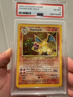 Pokémon TCG Charizard Base Set Holo Unlimited Rare Card 4/102 PSA 6 - Image 1 of 2