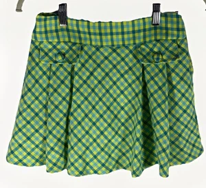 American Girl Checkered Mini Skirt Kid's Size: 10 Yellow/ Lime Green and Teal. - Picture 1 of 7
