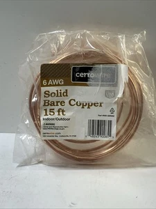 Lot Of (3) Cerrowire 15 ft. 6AWG Solid Bare Copper Grounding Wire - Picture 1 of 4