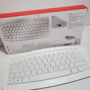 Microsoft Arc Wireless Keyboard Tastatur Wireless USB Transceiver Windows Start - Bild 1 von 16