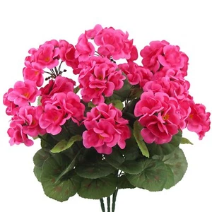3 Pcs Artificial Geraniums Flowers Silk Geraniums for Outdoors UV Resistant R... - Picture 1 of 7