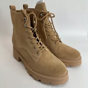 Botas de Combate Marc Fisher para Mujer Lucien Caqui Cuero Bronceado Media pantorrilla 5,5 M Nuevas - Imagen 1 de 8