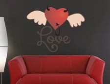 ced317 Full Color Wall decal Sticker Love Heart living room bedroom