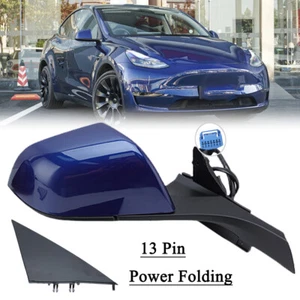 For 2021 2022 2023 Tesla Model 3 M3 Right Side Mirror W/Memory Heated 13Pin Blue - Picture 1 of 17