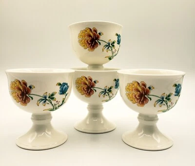Juego de 4 pedestales vintage de copa de vino Noritake Versatone ASIAN BOUQUET usados en excelente estado Japón Foto 1 de 4