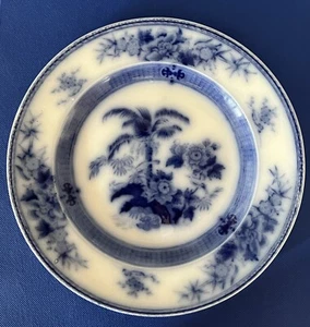"Plato de cena antiguo de 1875 azul ""palma"" azul de cerámica de madera de Wedgwood - Imagen 1 de 5