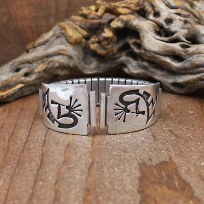 Sterling Silver Overlay Kokopelli Watchband - Image 1 of 4