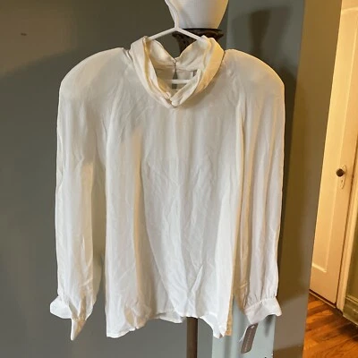 Blusa manga larga 100% seda talla US10 NUEVA CON ETIQUETAS Causal Corner Foto 1 de 4