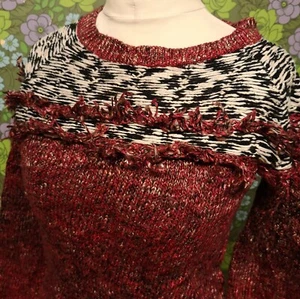 Burgundy Red Knitted Jumper Size S - Picture 1 of 8