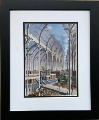 Impresión artística enmarcada recientemente personalizada Rob Gonsalves " Air Exchange" realismo mágico Foto 1 de 3