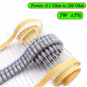 5W Carbon Film Resistor ±5% Full Range of Values 1 Ohm to 1M Ohm (1Ω-1MΩ) - Picture 1 of 6