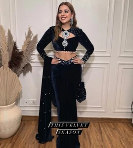 PARTY WEAR LEHNGA CHOLI DESIGNER PARTY DRESS INDIAN BOLLYWOOD LEHNGA SARI SAREE - Picture 1 of 8