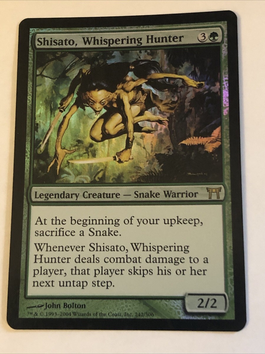 Shisato, Whispering Hunter 1x FOIL CHK MTG Champions Kamigawa Rare MINT green Shisato, Whispering Hunter 1x FOIL CHK MTG Champions Kamigawa Rare MINT green