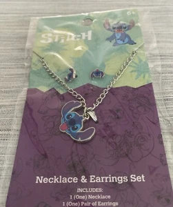Disney Stitch Necklace And Earrings Set Sterling Silver New - Picture 1 of 4