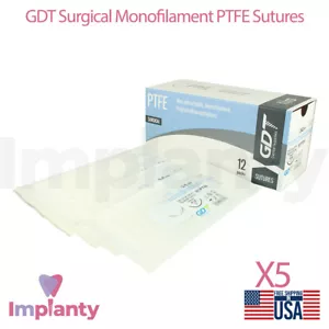 5x Monofilamento Dentale Sutura PTFE 12pz Sterile Confezioni Singole Odontoiatria - Foto 1 di 5