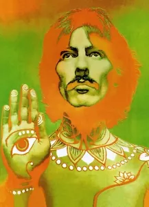PSYCHEDELIC BEATLES FOTO PORTRÄT GEORGE HARRISON 2 VON 4 SET A3 POSTER NACHDRUCK - Bild 1 von 1