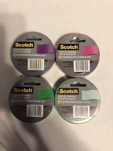 Scotch Expressions Masking Tape, 0.94 Inch x 20 Yards, Purple, Pink, Mint, Green - Picture 1 of 6