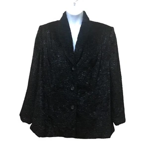 Style & Co Women’s Teddy Coat 22W Black Soft Ripple Feel Mid Length Preppy NWOT - Picture 1 of 10