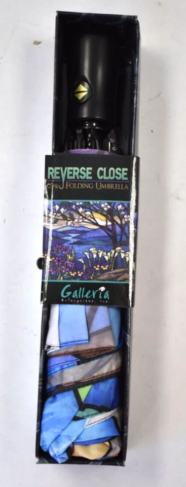 Galleria Vidrieras Paisaje Extra Grande 48" Paraguas Portátil Lluvia Plegable Foto 1 de 4