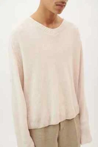 Our Legacy  V Neck Raglan Light Pink Chenille Knit Men's size 46 - Picture 1 of 11