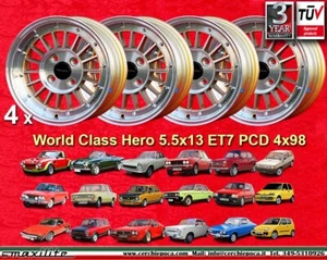 4 Cerchi FIAT 124 127 X19 Panda Uno X19 850 A112 5.5x13 ET7 gold Wheels Felgen - Imagen 1 de 21