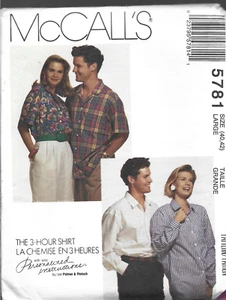 Camisa McCall's 3 Hour Patrón Palmer & Pletsch #5781-Misses-Hombre-Adolescente 40-42 - Imagen 1 de 1